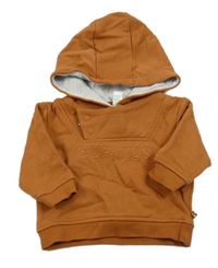 Hnědá mikina s nápisem a kapucí Obaibi