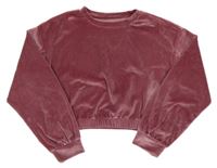 Staroružová plyšová crop mikina Nutmeg