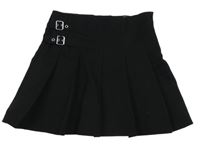 Čierna skladaná sukňa s přezkami H&M