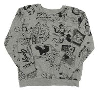 Sivá melírovaná mikina s Mickeym a přáteli Disney