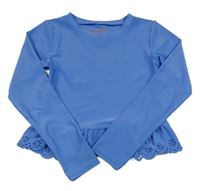 Modré športové crop tričko s perforovaným vzorom Cat&Jack