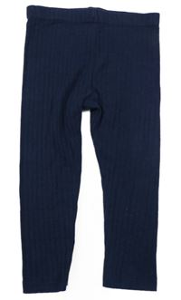 Tmavomodré rebrované legíny F&F