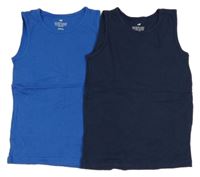 2x tílko - modré + tmavomodré H&M