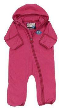 Fuchsiová fleecová kombinéza se sovou a kapucí TCM