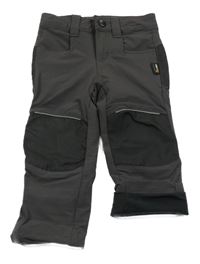 Antracitovo-černé softshellové podšité funkční kalhoty Active Touch