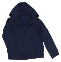 Tmavomodrá propínací mikina s kapucí Pep&Co