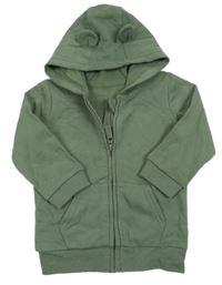 Khaki prepínaci mikina s kapucňou s uškami George