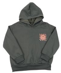 Tmavosivá mikina so smajlíkom a kapucňou