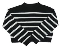 Čierno-biely crop sveter s pruhmi H&M