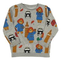 Šedá melírovaná mikina s Paddingtonem Tu