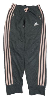 Tmavošedé melírované tepláky s logem Adidas