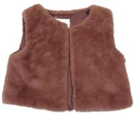 Vínová kožušinová podšitá crop vesta C&A