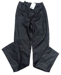 Čierne koženkové nohavice H&M