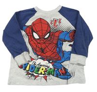 Šedo-modré pyžamové triko se Spidermanem Marvel