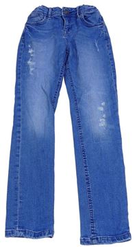 Svetlomodré skinny rifle s vyšúchaním Denim