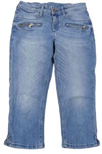 Modré crop rifle so zipy H&M