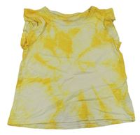 Citronové batikované tričko H&M