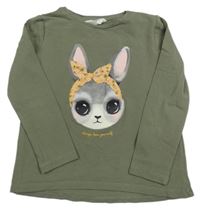 Khaki triko s králíkem H&M