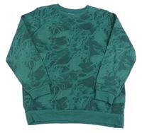 Tmavozelená vzorovaná mikina zn. Primark
