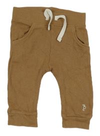 Hnedé rebrované ľahké tepláky George