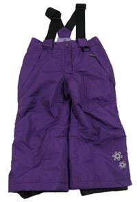 Fialové šusťákové funkční oteplovačky s kšandami Lupilu