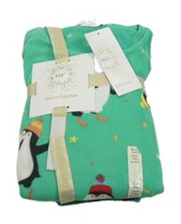 Nové - zelené fleecové pyžama s tučňáky M&S