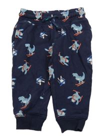 Tmavomodré tepláky s dinosaurami Mothercare