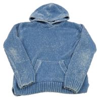 Modrý žinylkový svetr s kapucí C&A