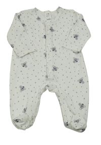Bílý puntíkatý overal s koalami 