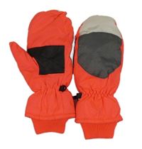 Neonove korálové šusťákové zateplené funkční palcové rukavice Crivit