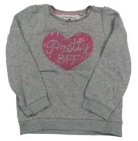 Sivá vzorovaná mikina so srdcem C&A