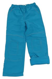 Modré šušťákové podšité nohavice