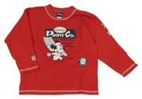 Červená mikina s Mickeym Disney