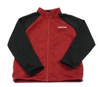 Červeno-černá sportovní propínací mikina s logem Adidas