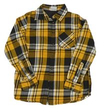 Okrovo-černá kostkovaná košile Yigga