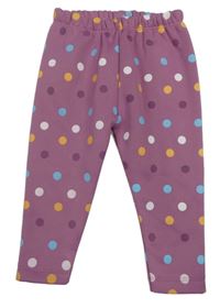 Fialové tepláky s bodkami