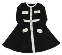 Čierno-biele šaty s gombíky shein