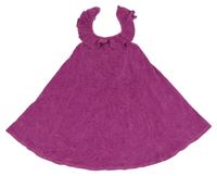 Fuchsiové froté šaty s volánky Next