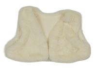 Smotanová kožušinová podšitá crop vesta Nutmeg