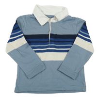 Modro-tmavomodro-biele pruhované polo tričko Primark