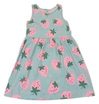 Svetlomodré šaty s jahodami H&M
