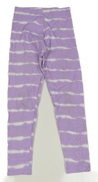 Lila-bílé pruhované legíny Primark