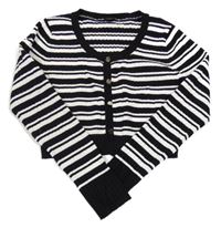 Čierno-biely pruhovaný prepínaci crop sveter River Island