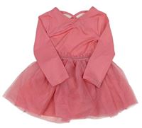 Ružové cvičobné šaty s tylovou sukní F&F