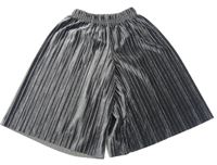 Tmavosivé plisované zamatové culottes sukňové nohavice F&F