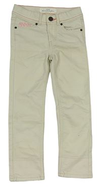Béžové plátěné skinny kalhoty H&M