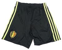 Černo-zelené sportovní kraťasy s pruhy Adidas