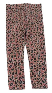 Starorůžovo-černé legíny s leopardím vzorem Next