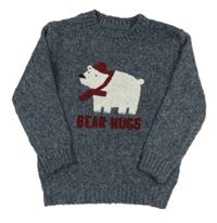 Šedomodrý sveter s medvěďom Matalan