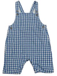 Modro-biele kockované na traké kraťasy Peacocks